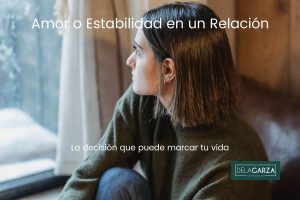 Una mujer joven pensando en una decisión importante: Amor o estabilidad